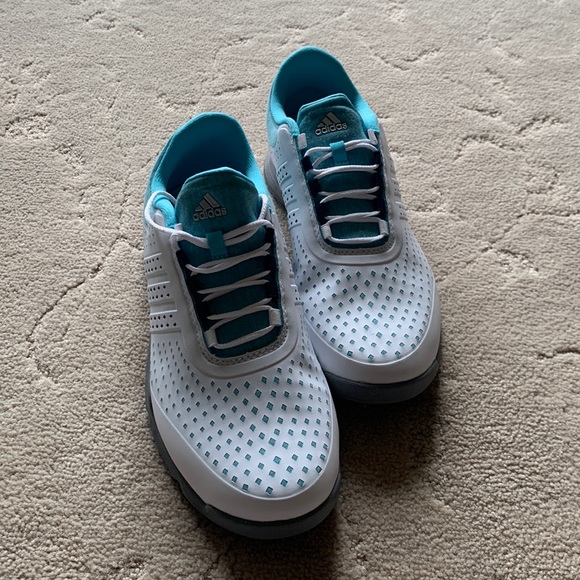 Adidas women’s size 7  white and turquoise golf shoe - Picture 1 of 3